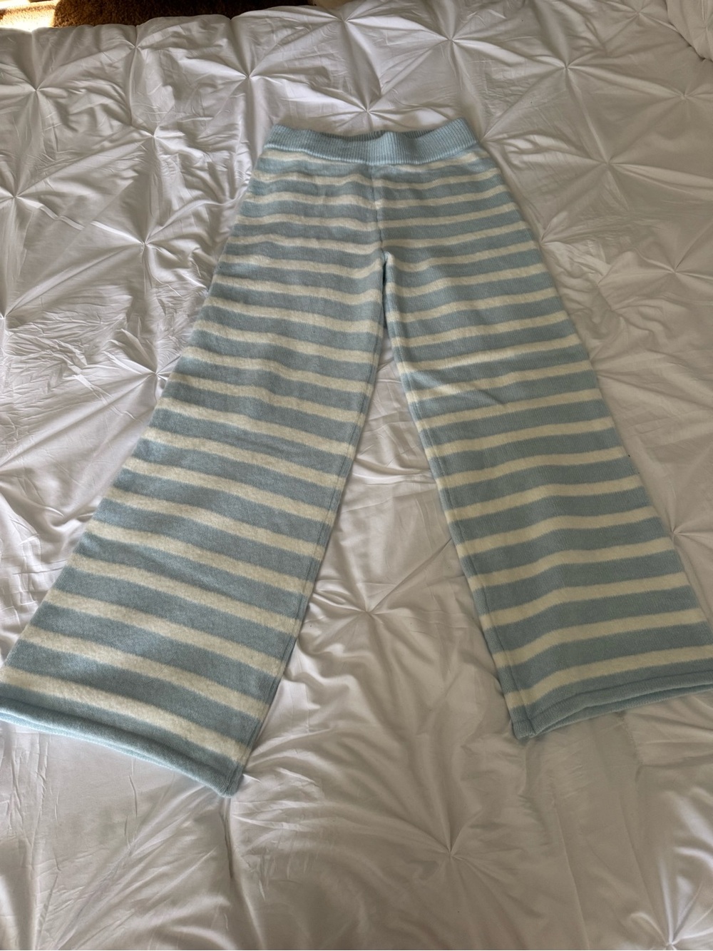 Daily Light Blue & White Striped Sweater Pants